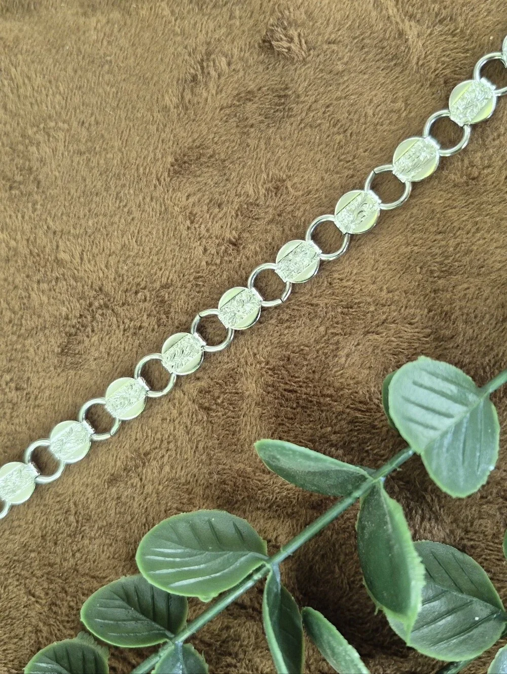 Vintage Classic Silver-Tone Coin Link Bracelet - Women